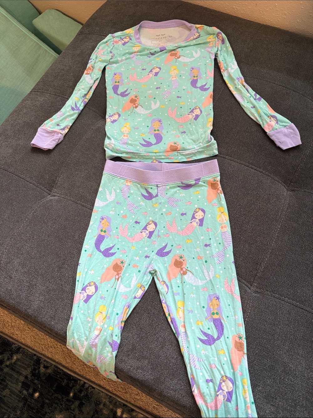 Little Sleepies Mermaid Print Pajama Set - 3T